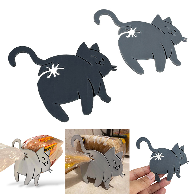 Food Lovers Snacks - 2pcs 3D Cat Butt Bread Bag