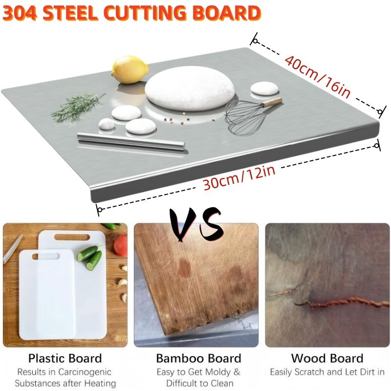 Food & Snacks Pdf - XXL 304 Stainless Steel Cutting Board
