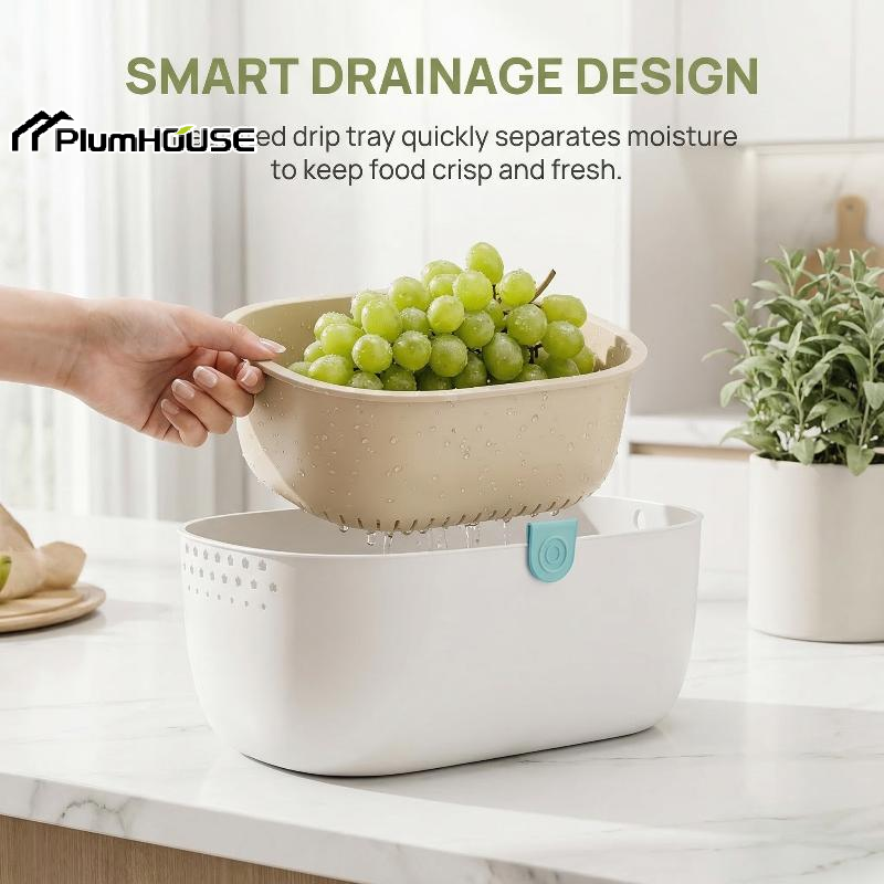 Quick Food Snacks - Household Kitchen Drain Basket Double Layer