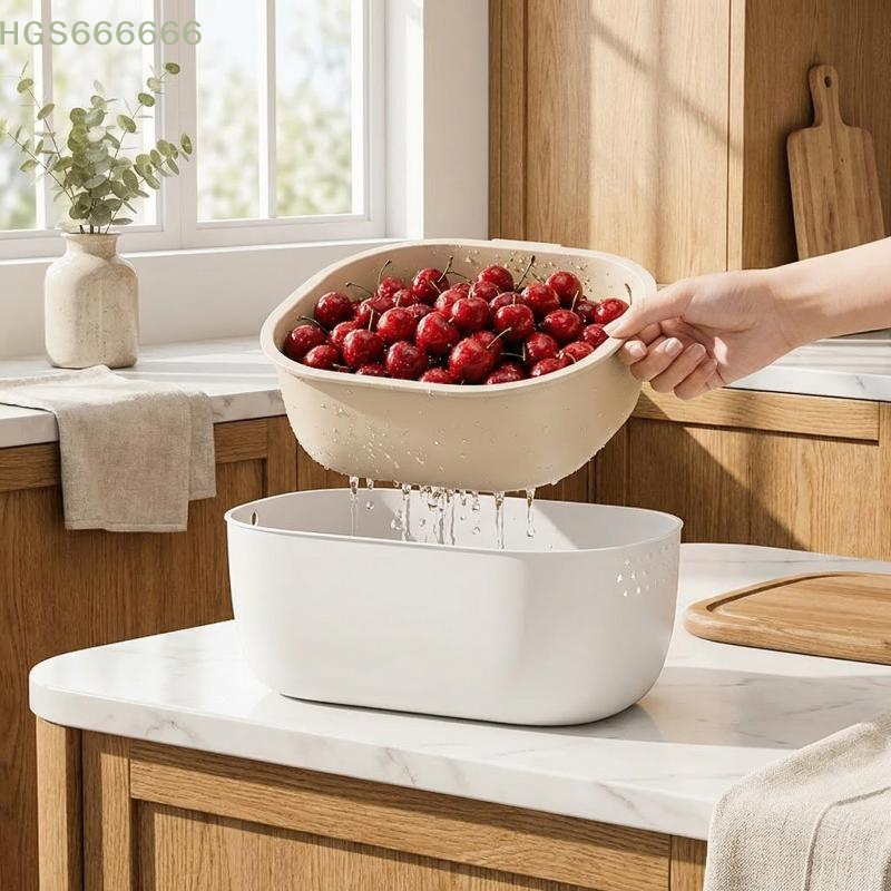 Double Layer Drain Basket Kitc - đánh giá và giá Quick Food Snacks